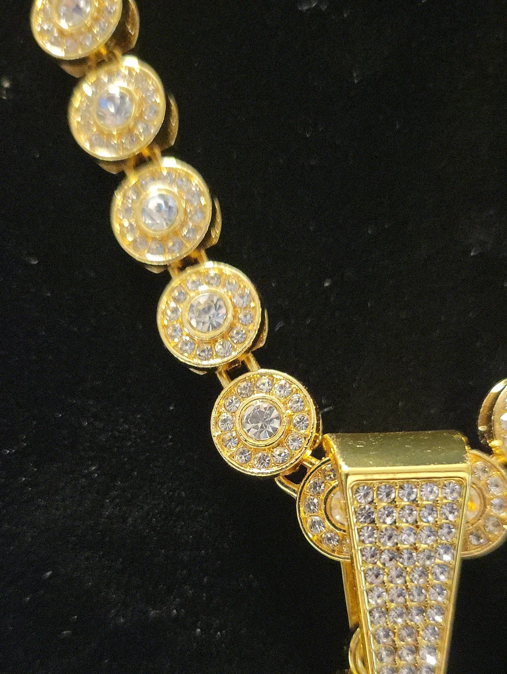 Gold Cross Pendant Necklace - Women Jewelry. 20in